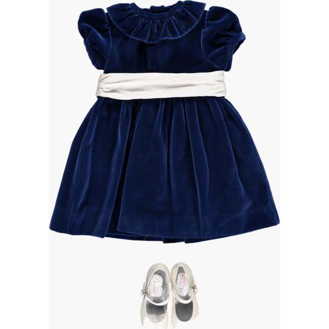 Chantal Dress Velvet, Blue - Dresses - 2