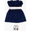 Chantal Dress Velvet, Blue - Dresses - 2