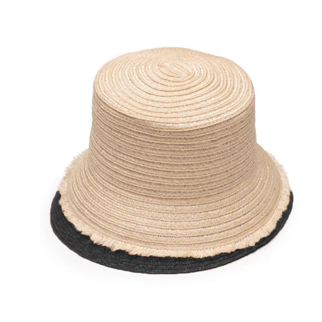 Women's Jonah Bucket Hat With Asymmetric Brim Edge, Natural/Black