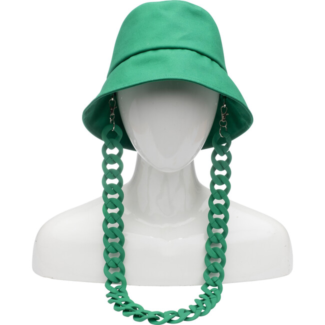Women's Yuki Bucket Hat With Detachable Chain, Kelly Green