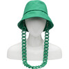Women's Yuki Bucket Hat With Detachable Chain, Kelly Green - Hats - 1 - thumbnail