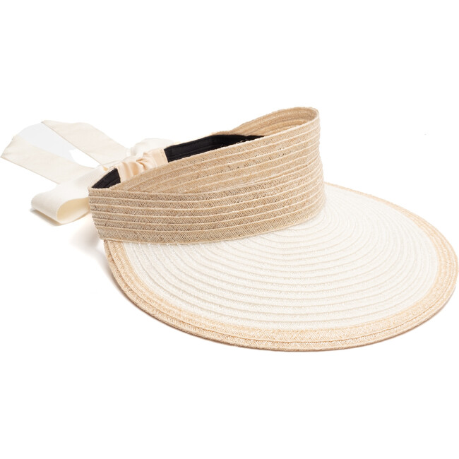 Women's Ricky Vented Hemp Packable Visor, Natural And Ivory - Hats - 1