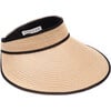 Women's Trixie Visor With Horsehair Binding, Camel And Black - Hats - 1 - thumbnail