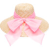 Women's Mirabel Ruched Band Sunhat, Natural/Pink Organza - Hats - 2
