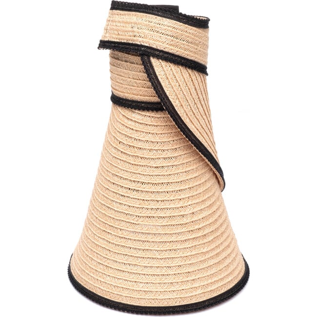 Women's Trixie Visor With Horsehair Binding, Camel And Black - Hats - 3