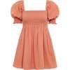 Women's Marcela Pull On Style Puff Sleeve Midi Dress, Coral - Dresses - 1 - thumbnail
