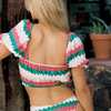 Women's Marcela Puff Sleeve Bikini Top, Gelato - Two Pieces - 4