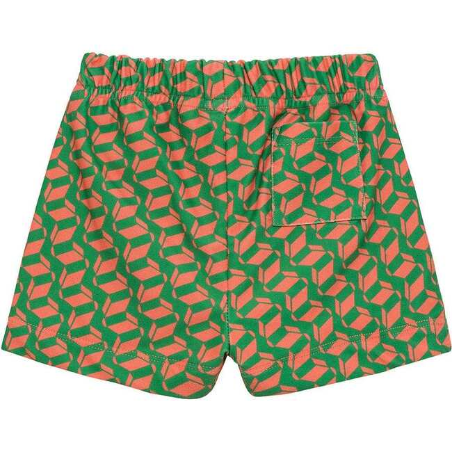 Boys Elasticated Waist Boardshort, Geo - Swim Trunks - 2