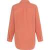 Women's Long Sleeve Button-Down Shirt, Coral - Shirts - 3