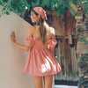 Women's Marcela Pull On Style Puff Sleeve Midi Dress, Coral - Dresses - 4