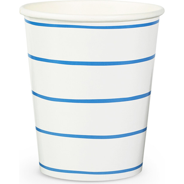 Cobalt Frenchie Striped 9 Oz Cups