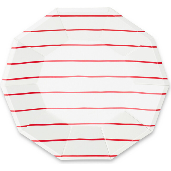 Candy Apple Frenchie Striped Large Plate
