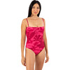 Women's Luna Floral Print One-Piece Swimsuit, Crimson Palms - One Pieces - 1 - thumbnail