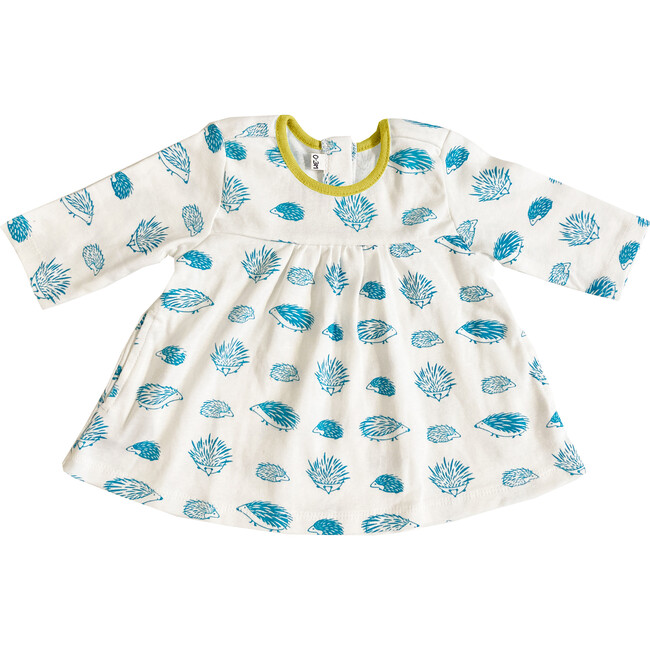 Baby Porcupine Dress, Blue & Celery