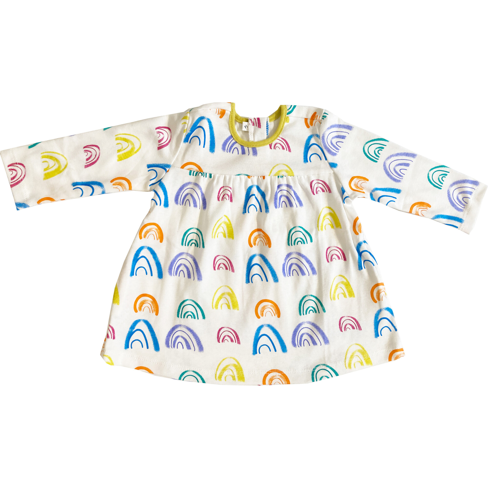 Baby Rainbow Dress, Celery - Dresses - 1