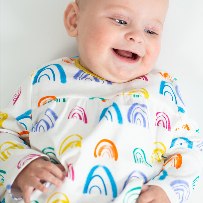 Baby Rainbow Dress, Celery - Dresses - 2