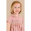 Malena Embroidered Scalloped Collar Puff Sleeve Dress, Pink - Dresses - 2