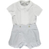 Louis Front Pleated Seersucker Set, Grey - Mixed Apparel Set - 1 - thumbnail