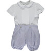 Louis Front Pleated Seersucker Set, Blue - Mixed Apparel Set - 1 - thumbnail