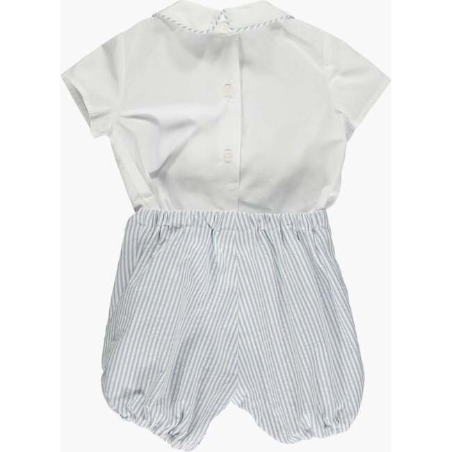 Louis Front Pleated Seersucker Set, Grey - Mixed Apparel Set - 2