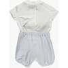 Louis Front Pleated Seersucker Set, Grey - Mixed Apparel Set - 2