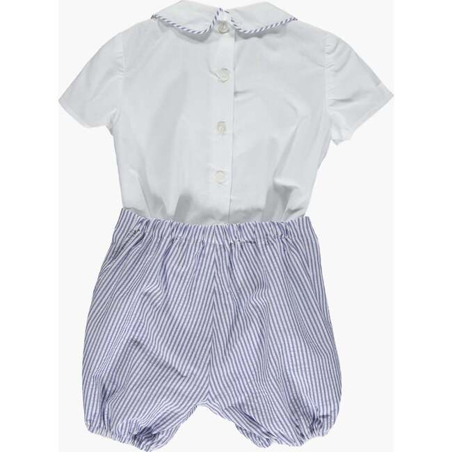 Louis Front Pleated Seersucker Set, Blue - Mixed Apparel Set - 2