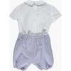 Louis Front Pleated Seersucker Set, Blue - Mixed Apparel Set - 2