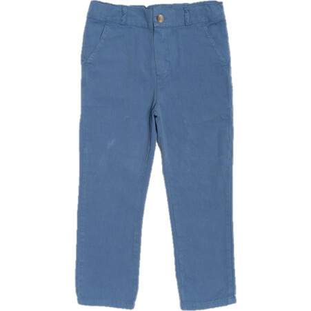 Albus Cotton Summer Trousers, Bright Blue - Pants - 1