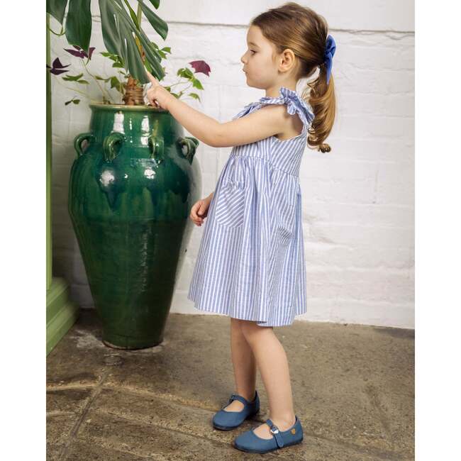 Nena Loose Fit Dress, Blue Stripe - Dresses - 3