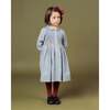Aria Long Sleeve Hand-Smocked Dress, Blue Mini Houndstone - Dresses - 3