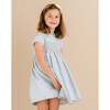 Malena Embroidered Scalloped Collar Puff Sleeve Dress, Blue - Dresses - 4