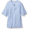 Women's Short Caftan, Blue Seersucker - Pajamas - 1 - thumbnail