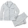 Women's Pima Cotton Pajama Set, White Stripe - Pajamas - 1 - thumbnail
