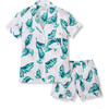 Women's Pima Cotton Short Set, St Tropez Palms - Pajamas - 1 - thumbnail