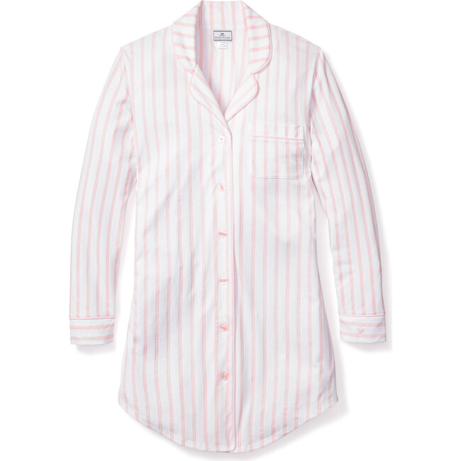 Women's Pima Cotton Nightshirt, Pink Stripe