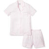 Women's Pima Cotton Short Set, Pink Stripe - Pajamas - 1 - thumbnail