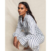 Women's Pima Cotton Pajama Set, White Stripe - Pajamas - 3