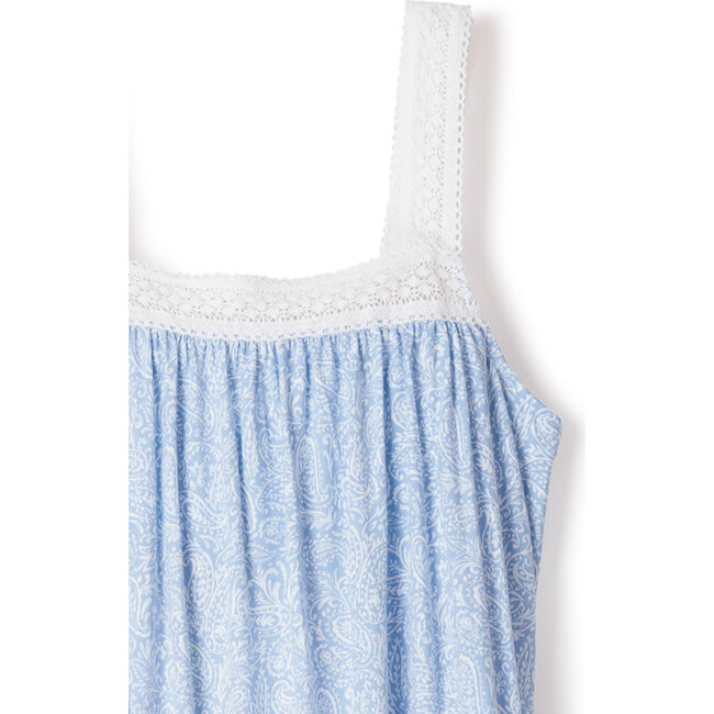 Women's Pima Cotton Camille Nightgown, Periwinkle Paisley - Pajamas - 2