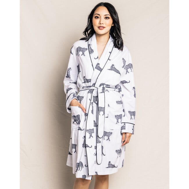 Women's Pima Cotton Robe, Panthére de Paris - Pajamas - 2