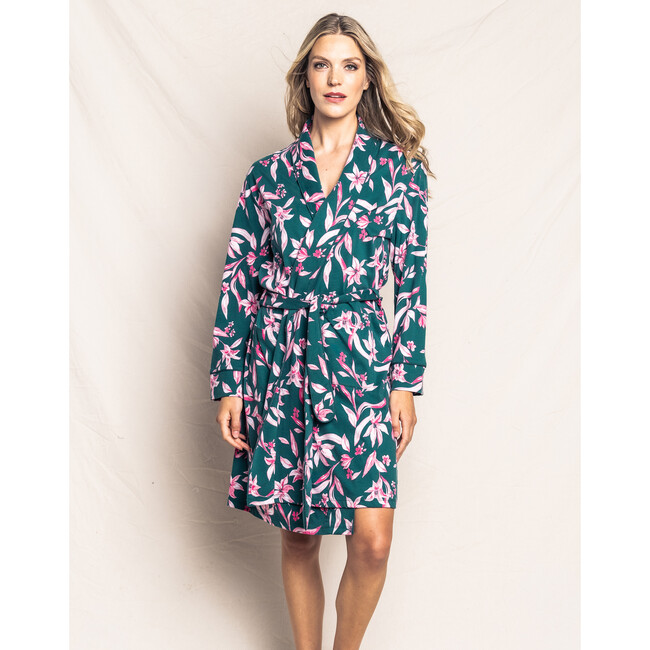 Women's Pima Cotton Robe, Amalfi Floral - Pajamas - 2