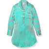 Women's Mulberry Silk Nightshirt, Green Stripe - Pajamas - 1 - thumbnail