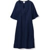 Women's Gauze Caftan, Navy - Pajamas - 1 - thumbnail