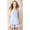 Women's Pima Cotton Camille Short Set, Periwinkle Paisley - Pajamas - 3