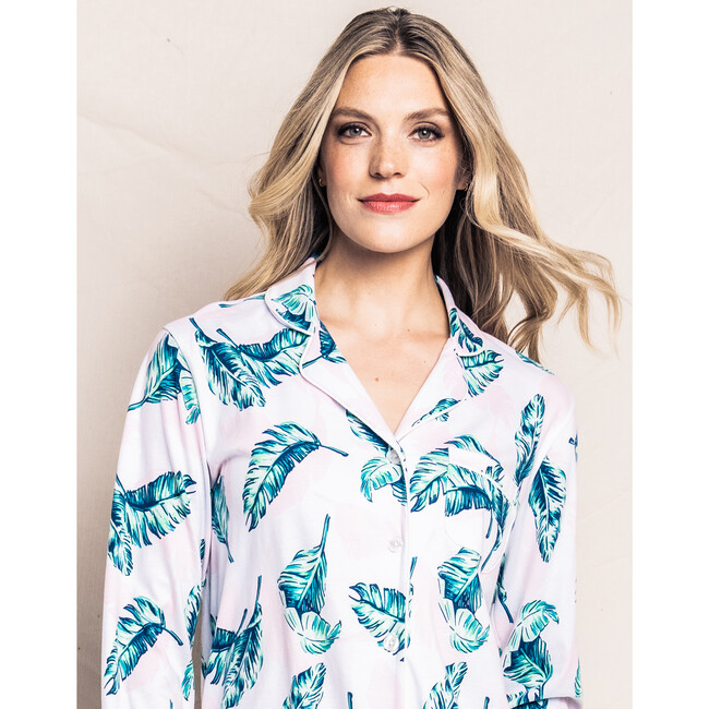 Women's Pima Cotton Pajama Set, St Tropez Palms - Pajamas - 3