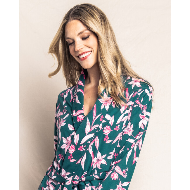 Women's Pima Cotton Robe, Amalfi Floral - Pajamas - 3
