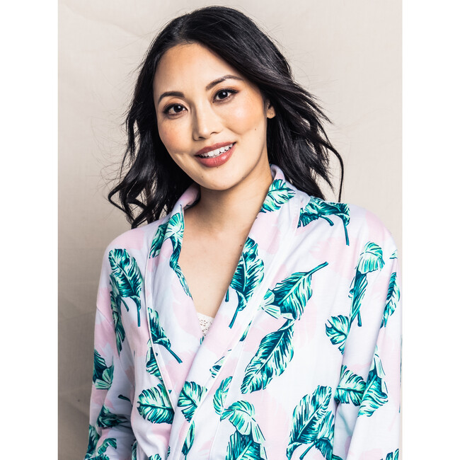 Women's Pima Cotton Robe, St Tropez Palms - Pajamas - 3