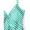 Women's Mulberry Silk Camisole Short Set, Green Stripe - Pajamas - 4