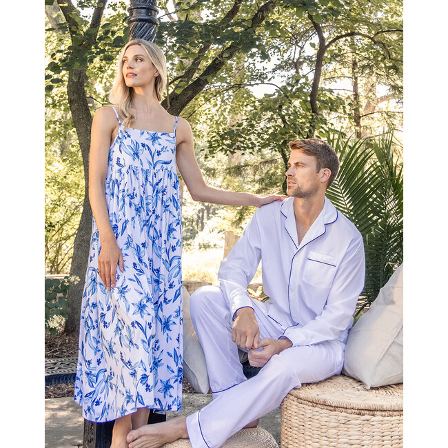 Women's Pima Cotton Serene Nightgown, Songs of Santorini - Pajamas - 4