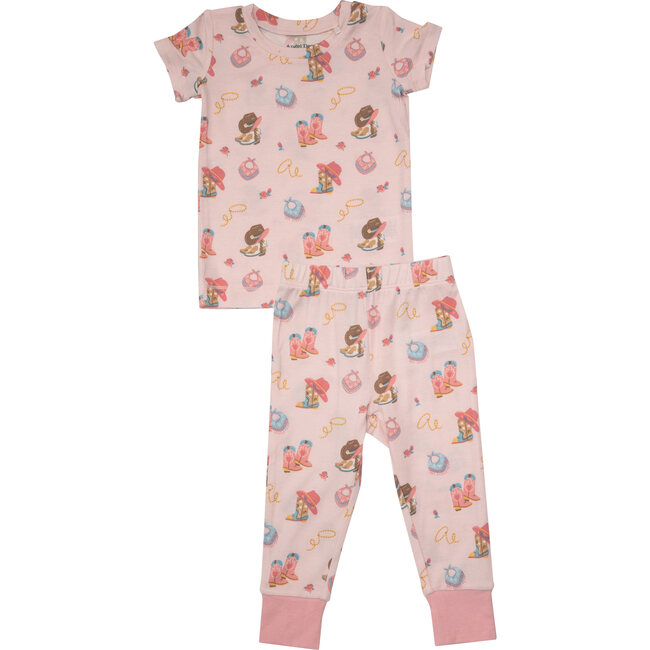 Cowgirl Boots S/S Loungewear Set, Pink