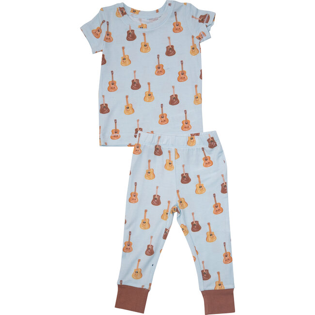 Acoustic Guitars S/S Loungewear Set, Blue
